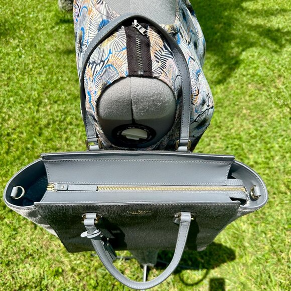 kate spade Laurel Way Suede & Hair-Calf Hadlee Tote Bag Smokey Pearl - Picture 11 of 16